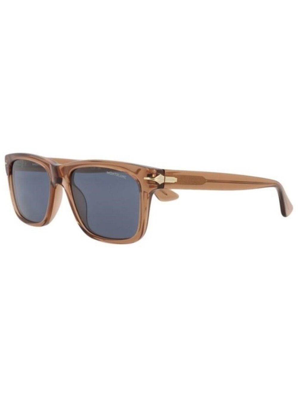 New Montblanc Mens Square/Rectangle Brown Brown Blue Fashion Designer Sunglasses